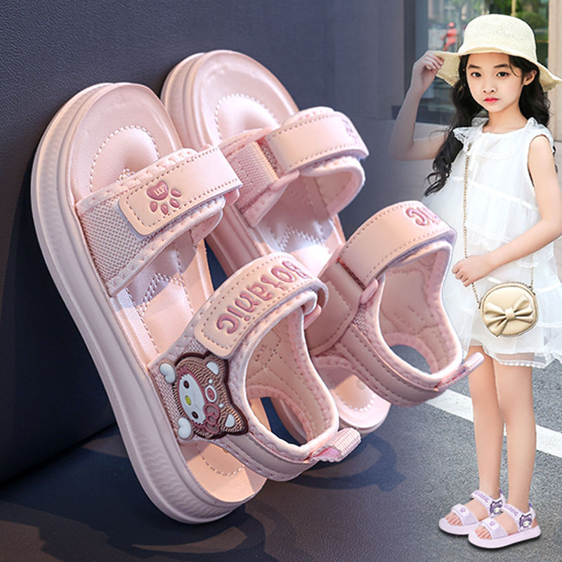 Girls' sandals: new  summer fashion, cute princess shoes for kids, baby beach sandals, soft-soled slides for girls
