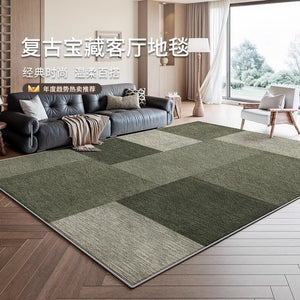 Green carpet living room american retro carpet large area no-wash wipeable waterproof stain-resistant easy-care bedroom floor mat