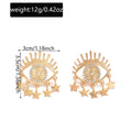 European and american cross-border jewelry hollow metal devil's eye earrings versatile design diamond-studded tassel star stud earrings for women