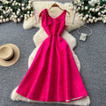 Accessible luxury thousand gold style sleeveless a-line dress women's spring elegancehigh waistslimming lookelegant celebrity banquet dress