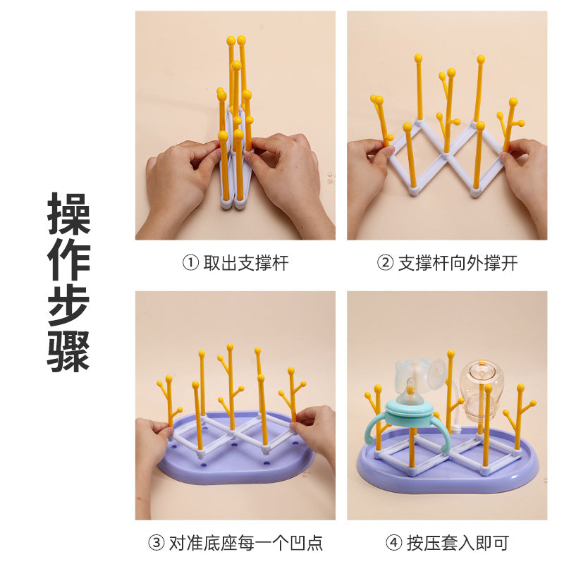 New multi-functional baby bottle rack, removable folding drying rack, baby pacifier bottle drain rack box