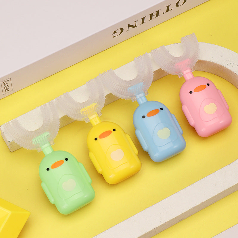 English card new manual children's U-shaped toothbrush silicone toothbrush baby mouth type oral cleaning manual U-shaped