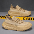 Men's summer breathable mesh casual sneakers, slip-on soft sole black flat sock shoes, trendy footwear
