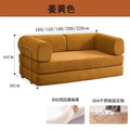 Retro fabric compression sofa small apartment living room chinese ancient style foldable double three-person dual-purpose modular lazy sofa bed
