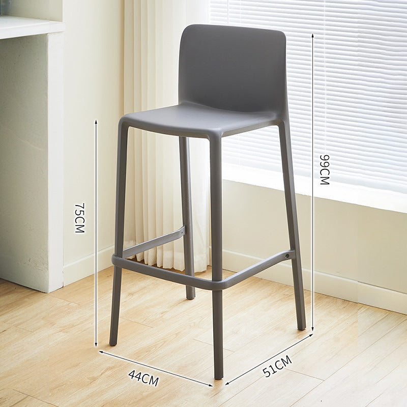 Scandinaviancasual bar chair modern normcore plastic backrest bar chair for home reinforced designer creative high stool