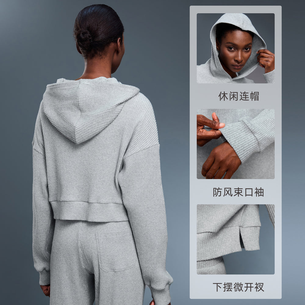 Loose hooded sports sweatshirt women's knittingeasiest for matchspring & falltopsshortwork clothingcasualpulloverd25162