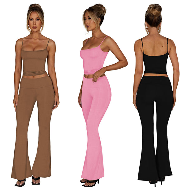 YD8805-D7 European and American women's clothing, 's new model, fashionable and casual milk silk grinding two-piece set,