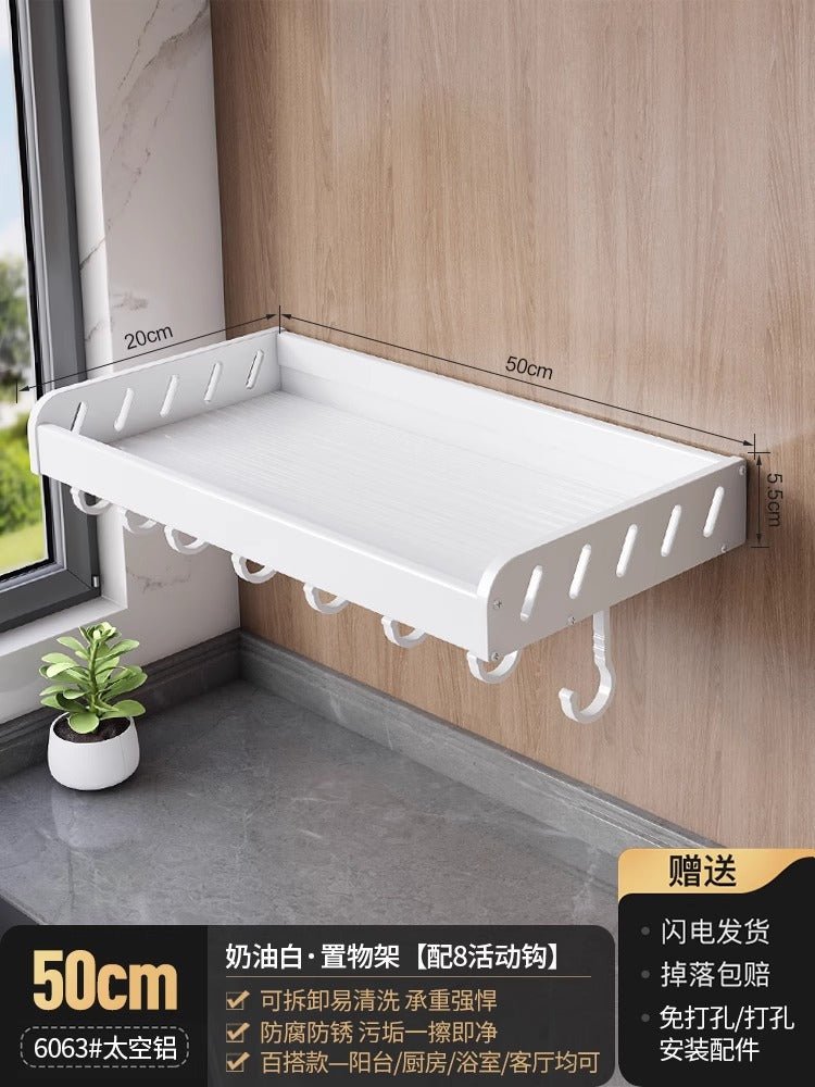 White balcony, washing machine rack above the laundry pool, no punching, wall hanging, living room, bedroom, flower storage shelf