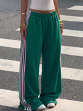 autumn cross-border hot girl style women's high-waisted slimming patchwork loose wide-leg sweatpants