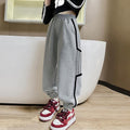 Girls' pants  spring/autumn collection: big girls' spring activewear, wide-leg sweatpants, spring outfits, new children's casual pants