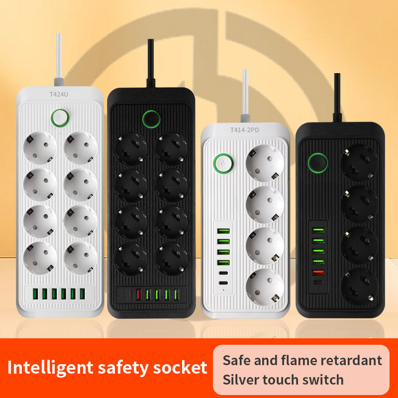 European standard power strip, russian/european power strip, german/korean 16a two-pin european standard home socket, austrian standard