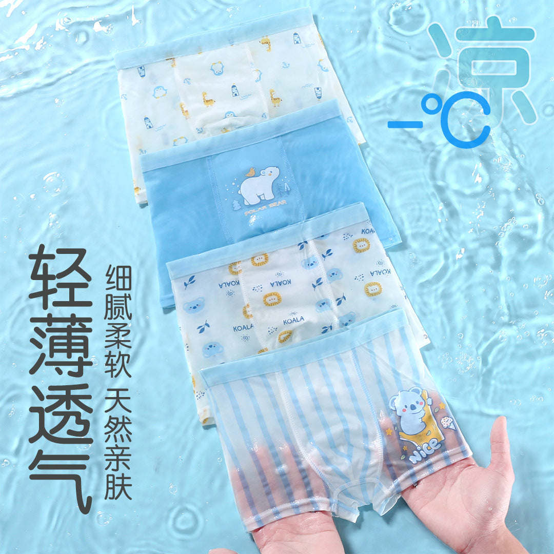 Modal boys underwear summer thin children's flat angle antibacterial crotch boxer shorts boy baby 100% cool