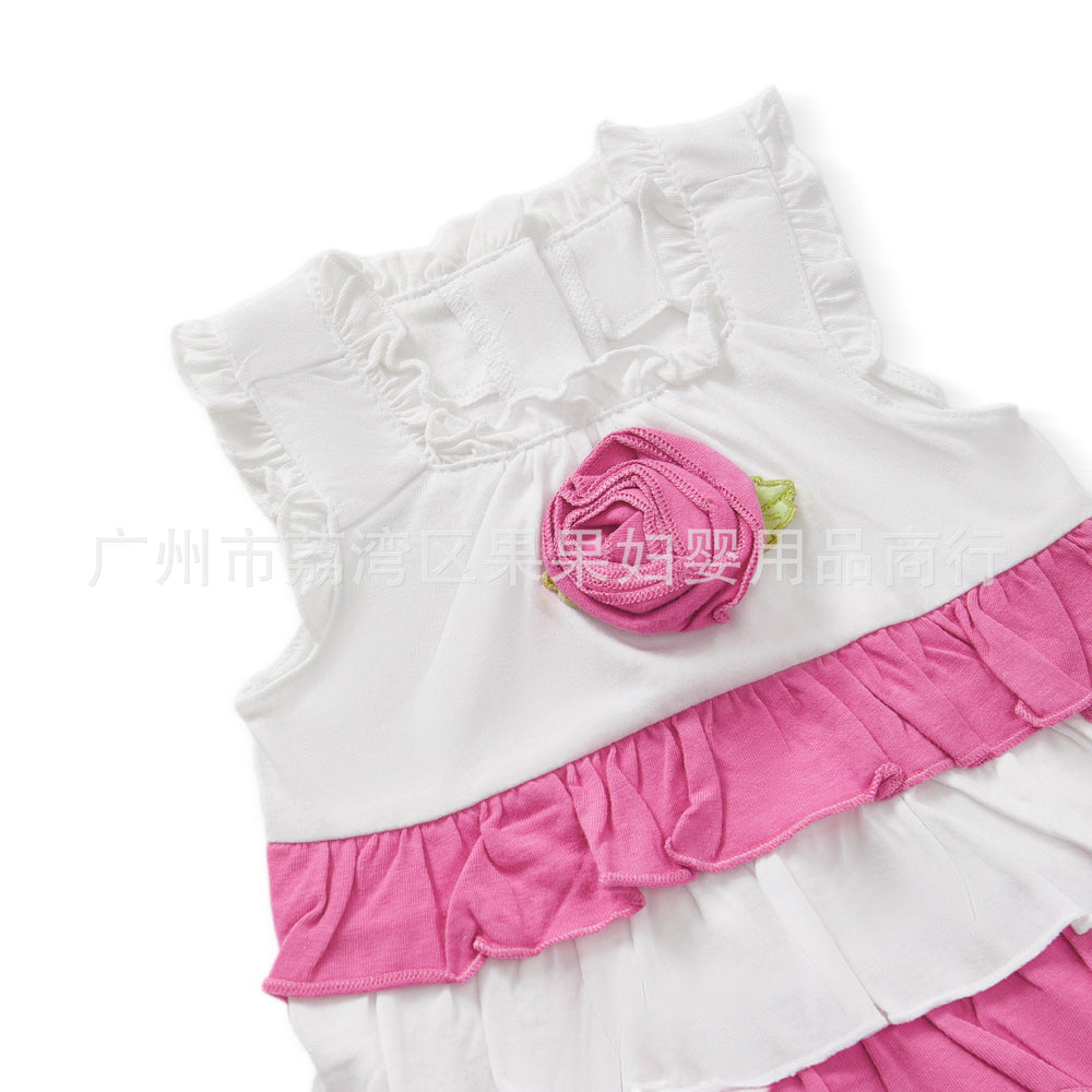Export children's clothing baby bag butt shirt pure cotton bottom newborn khaki baby sleeveless vest summer one-piece