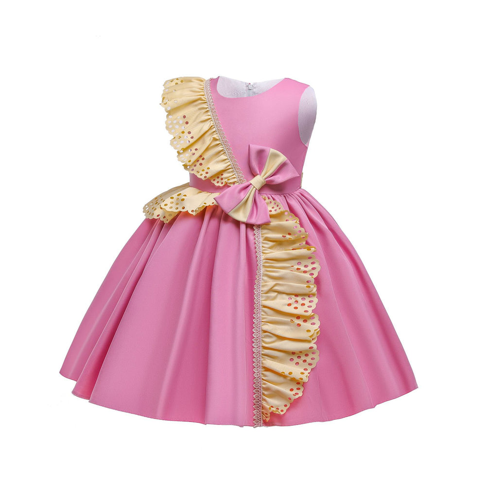 Export children's clothing satinkids dress princess dress girl dress host piano performance dress girl dress