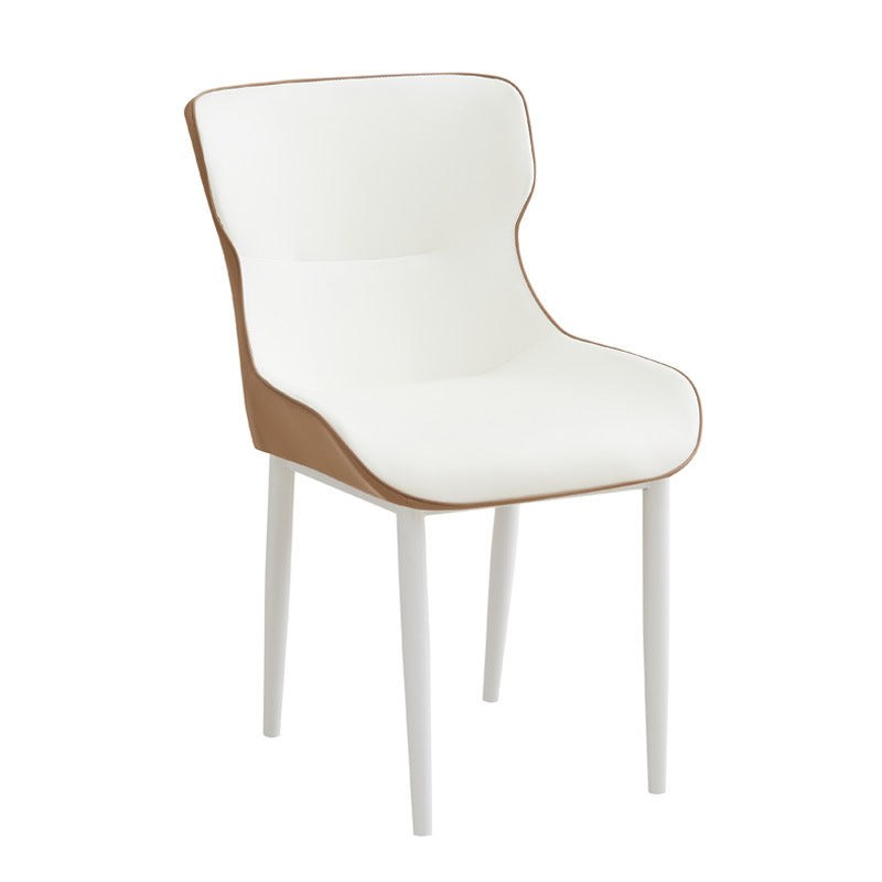 Leather light luxury dining chair - direct from the manufacturer. carbon steel frame, casual chair, customizable in multiple colors, ideal for hotel reception areas