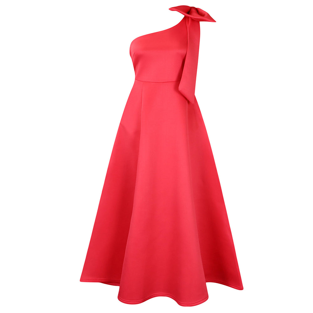 D3322 european and american women's clothing cross-border  new one-shoulder big bow sexy long gown african dress