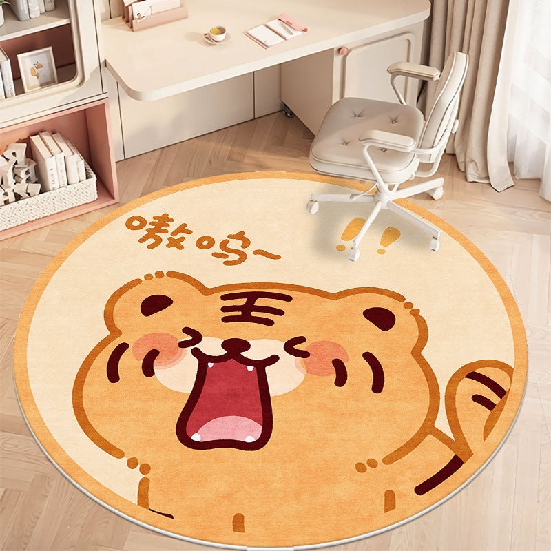 Cute kuromi round rug for living room, computer chair mat for study, foot pad for dressing table in cloakroom, bedside blanket for bedroom
