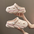 Women's anti-odor height increasing platform clogs - summer fashion outdoor wear, non-slip beach shoes with detachable diy accessories