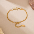 Japanese and korean ins style titanium steel bracelet for women, accessible luxury fashion, retro cross, double layer bracelet, jewelry wholesale
