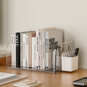 Desk storage organizer - student bookshelf, desktop bookends, pen holder, stationery organizer, office desk storage box