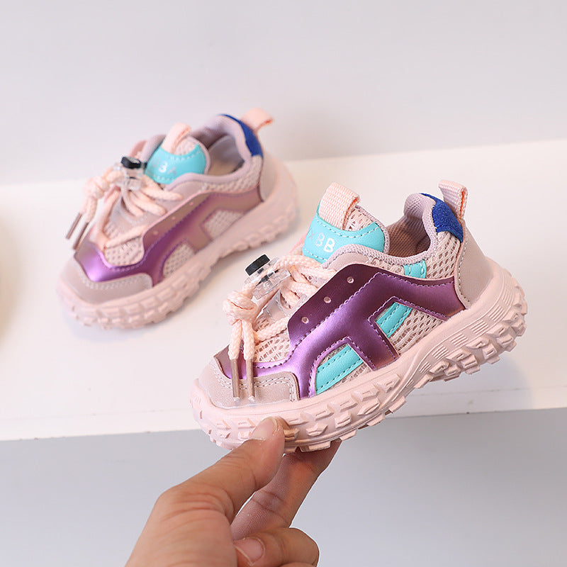 Baby shoes spring autumnew arrivalgirl sports shoes toddler toddler shoes kids breathable double mesh shoes boys flats
