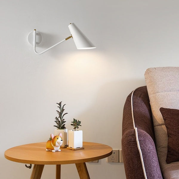 Full spectrum LED solid wood wall lamp, Nordic log staircase aisle bedside bedroom lamp bathroom cosmetic mirror headlamp