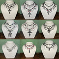 Halloween necklace wholesale cross-border jewelry dark cross angel heavy industry metal gothic style chain sweater chain