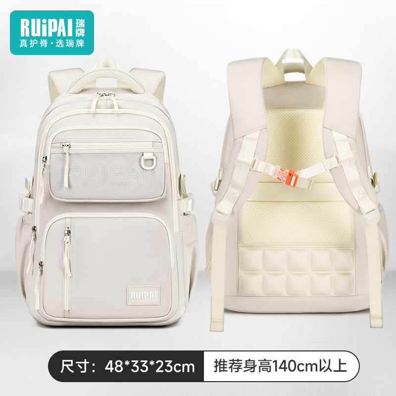 School bag, junior high school student school bag, male burden reduction and spine care, grades 3 to 6, large-capacity backpack, dirt-resistant girls