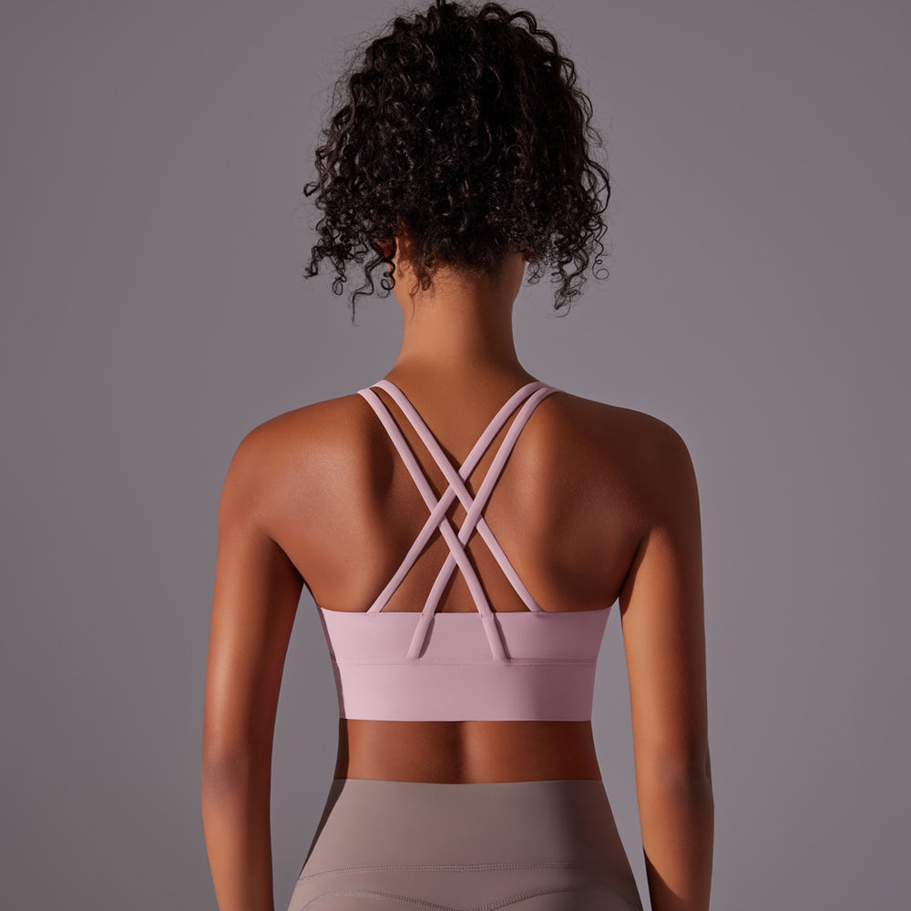 Processing personalized brushed cross back shockproof push-up sports intimates cloud-like yoga sports bra fitness tops