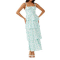 european and american export women's clothing cross-border dress summer fashion fresh floral suspender cake dress long dress