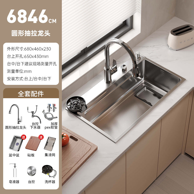 New arrival slag sink large single slot thickenedsus304 stainless steel for home kitchen sink wash basin hand wash dish sink