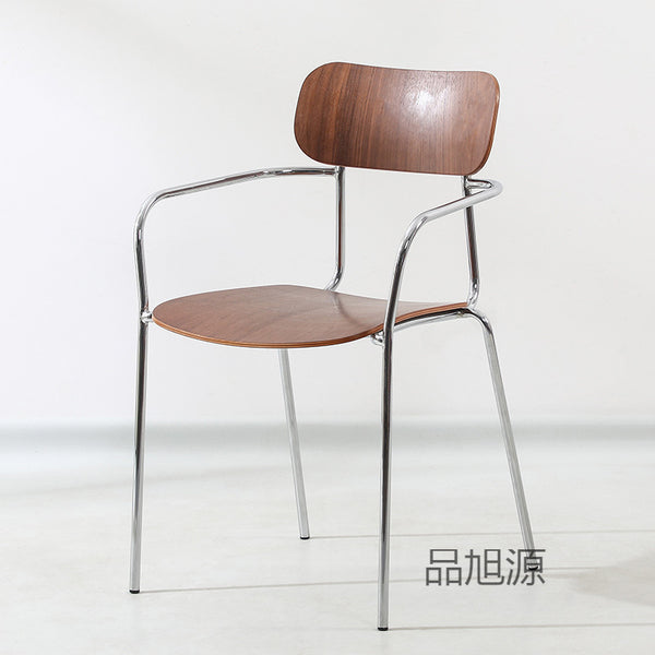 Nordic cafe creative metal wrought iron chair, designer simple casual back chair,  armrest chair