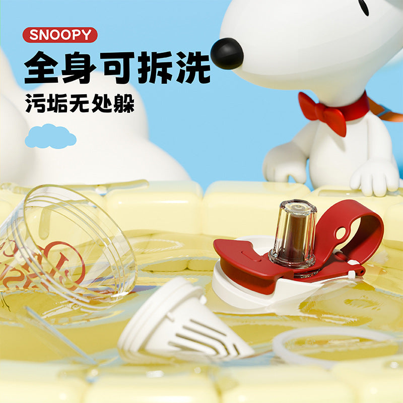 Snoopy kids' water bottle - summer heat-resistant straw cup, portable large capacity food-grade cup for students, girls' coffee mug