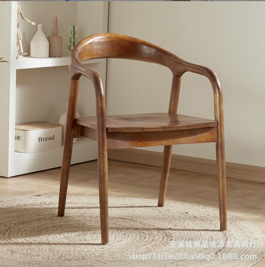 Chinese restaurant all solid wood dining chair creative study back chair Shu Mei Te chair sales department tea log negotiation chair