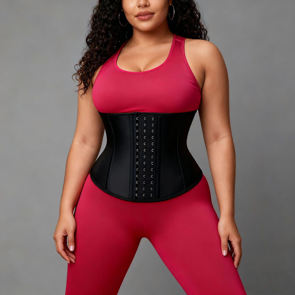 9-bone fashion cross-border [long in front and short in back] latex body shaping and abdominal tightening girdle sports shaping fitness girdle for women