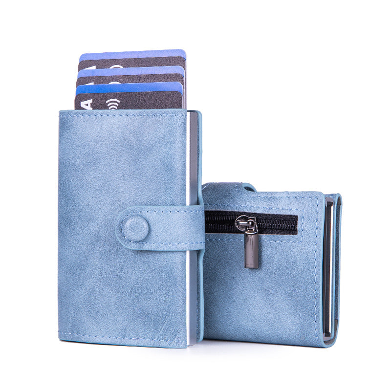 Cross-border  Metal Card Box Wallet Men's RFID Multi-Card Position Anti-Degaussing Card Bag Aluminum Alloy Business Card Holder