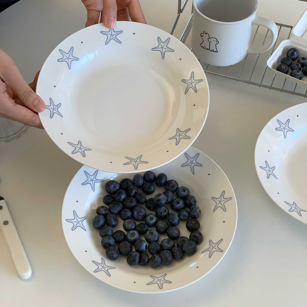 Starfish plate ceramic plate ins high-looking dinner plate cake dessert fruit plate pasta western food plate round dish plate