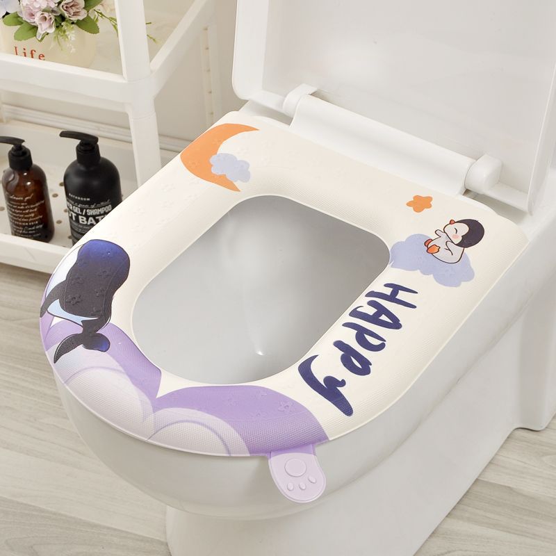 Toilet eva all year roundneutralsummer washable for homewaterproofthickened no-wash adhesive seat cushion toilet cover seat