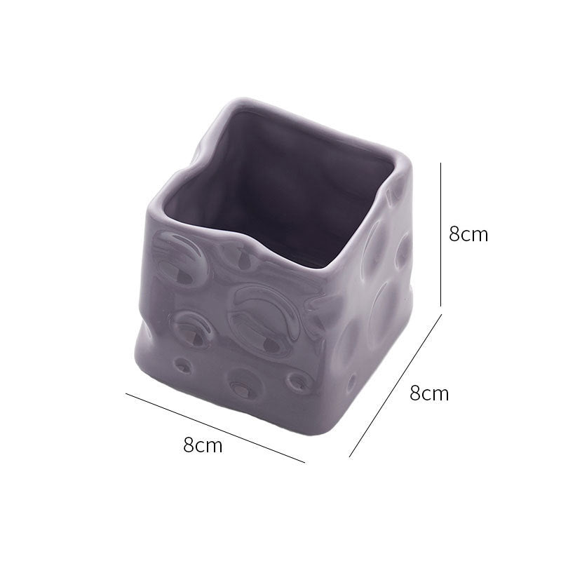 New arrival cream style ceramic fruit fork jar set creative cheese storage jar good-looking ball fruit fork spoon wholesale