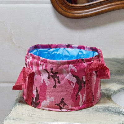 Foldable basin - portable travel round durable travel essential - outdoor water tank - portable bucket - collapsible wash basin