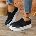 Amazon cross-border plus size women's shoes:  autumn new collection - slip-on casual shoes, chunky sole, comfortable athletic-style flats
