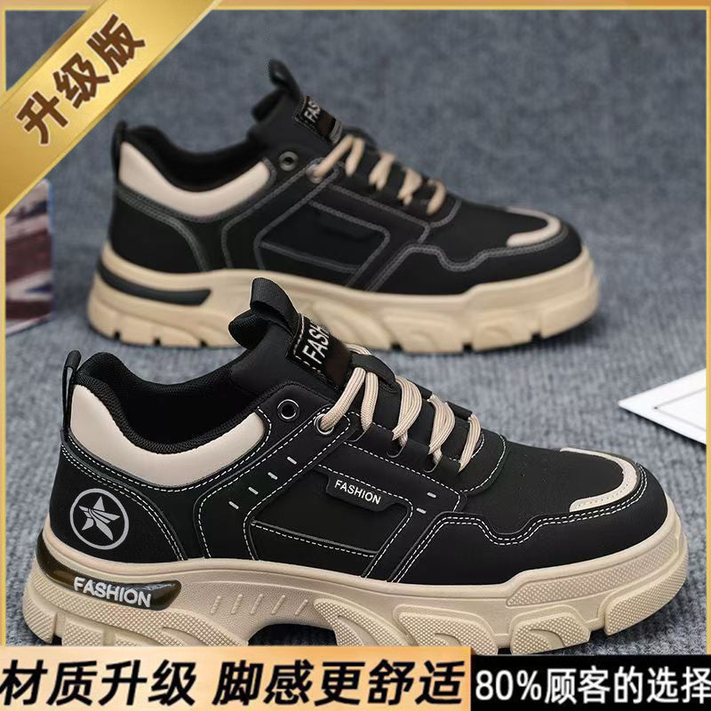 Men's shoes 2026 new spring thick-soled martin boots men's work shoes men's anti-slip athletic casual sneakers