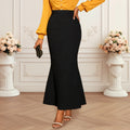 European and american fashionable elegant water ripple midi skirt - high waist, versatile, party & work, slimming fishtail bodycon skirt