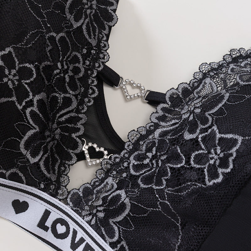 fashionlacesexy bottom women's plus sizeintimates thin breathable beautiful back plaidplus size bra