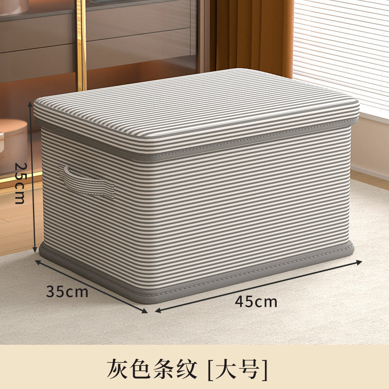 Clothes storage box Household large-capacity snack toy storage basket Wardrobe clothing layered with lid folding storage box