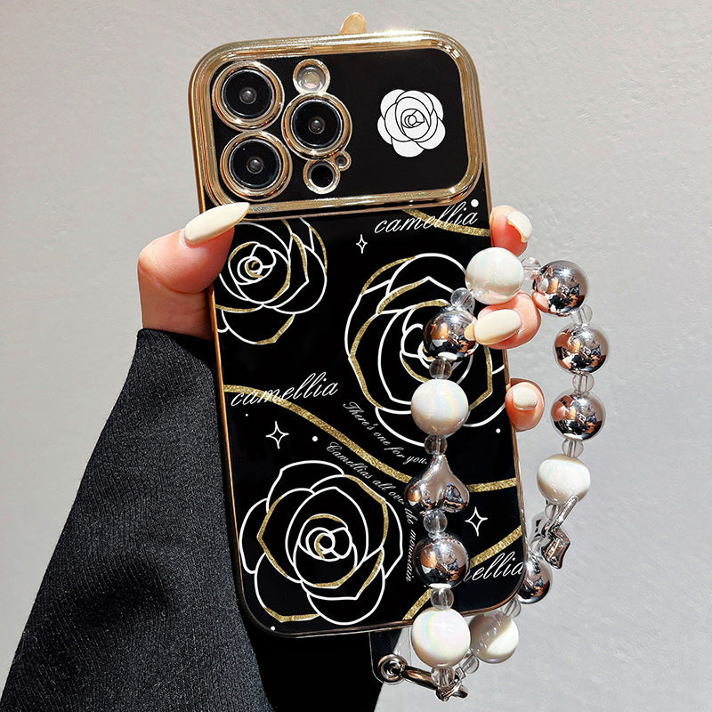 Large window electroplating suitable for apple 15pro butterfly starry sky mobile phone case iphonexr/13 bracelet soft protective cover
