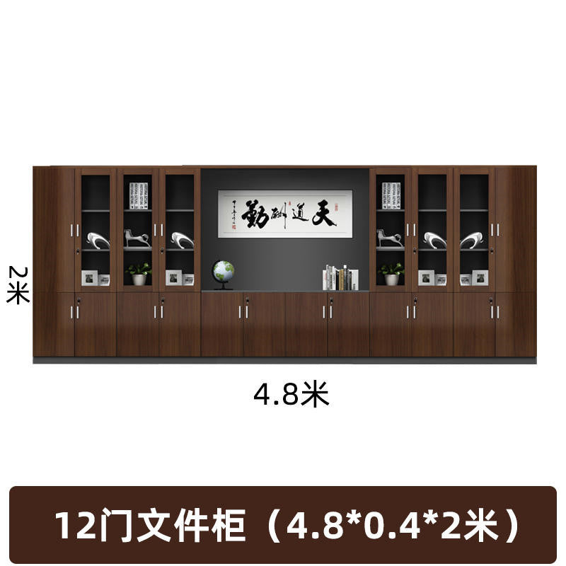 Company office cabinet wooden floor-standing file cabinet background cabinet information cabinet wooden board storage cabinet bookcase high cabinet