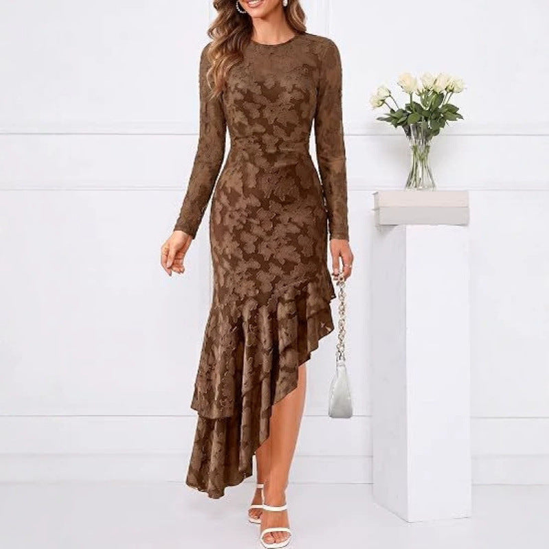 sweet & chic  autumn new arrival: high-end, elegant, relaxed fit, floral dress