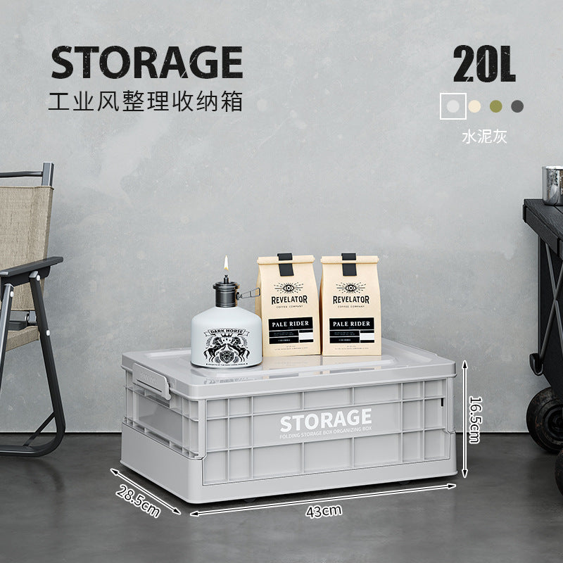 Industrial wind storage box Household large-capacity sundries sorting box Clothing toy storage box Foldable outdoor box