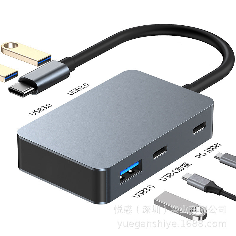 pd100w fast charging type-c splitter usb3.0 hub one to five laptop hub